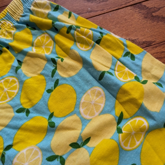 Lemon print pajama pants - lounge pants - yellow & blue - medium - cotton - Picture 6 of 8